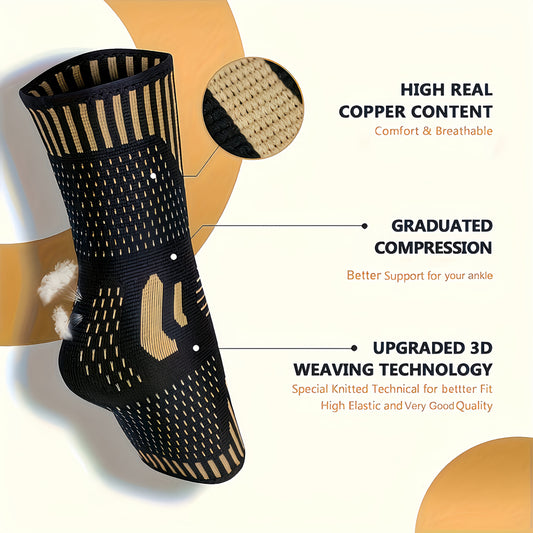Copper Ankle Support Compression Sleeves (1 Pair)