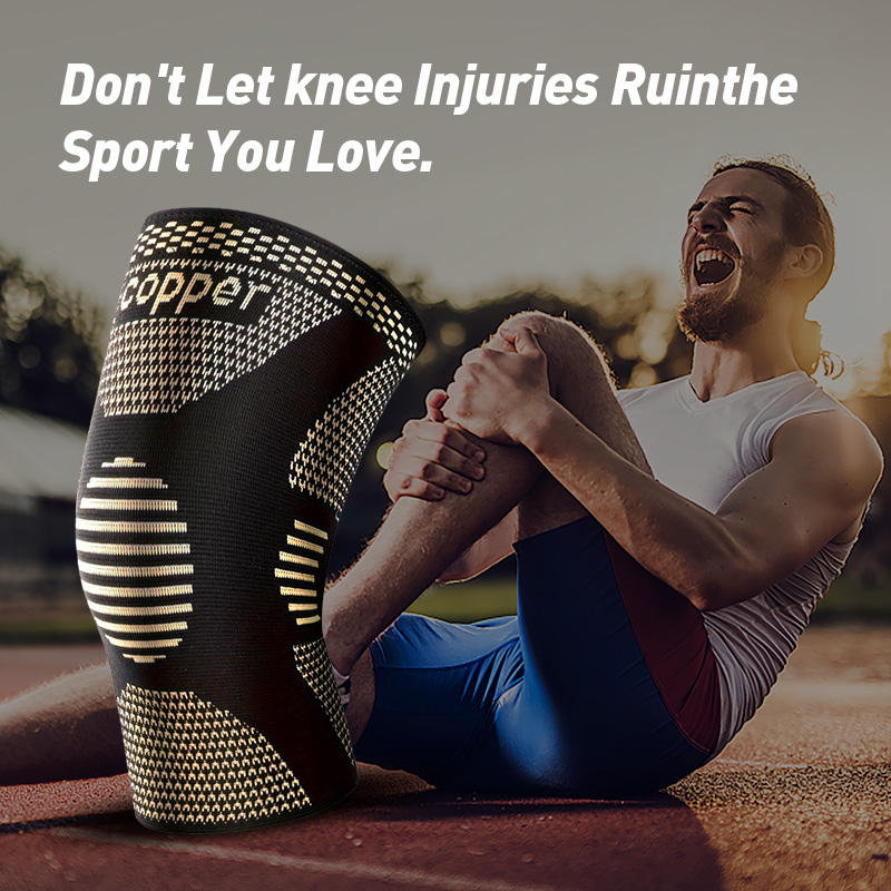Copper Compression Knee Pads for Sports & Fitness Support