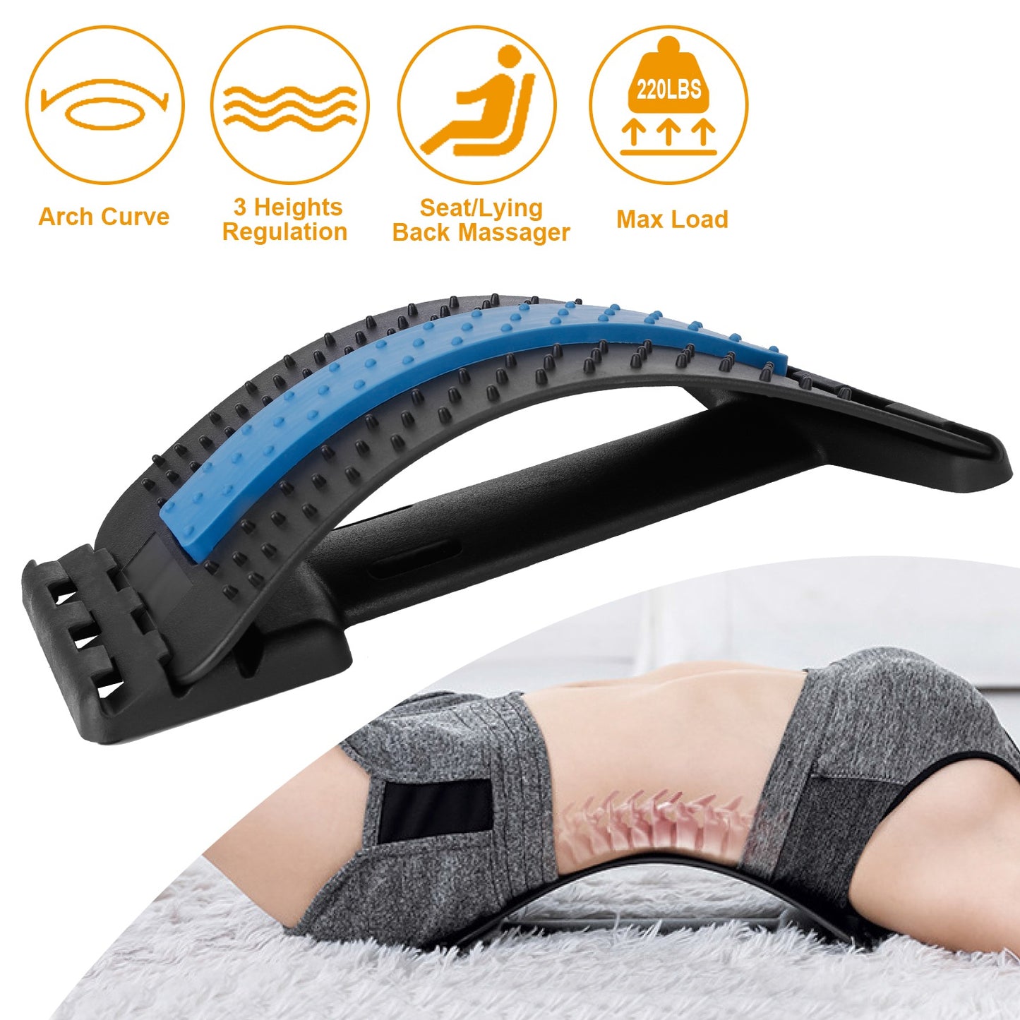 Adjustable Lumbar Back Stretching Support