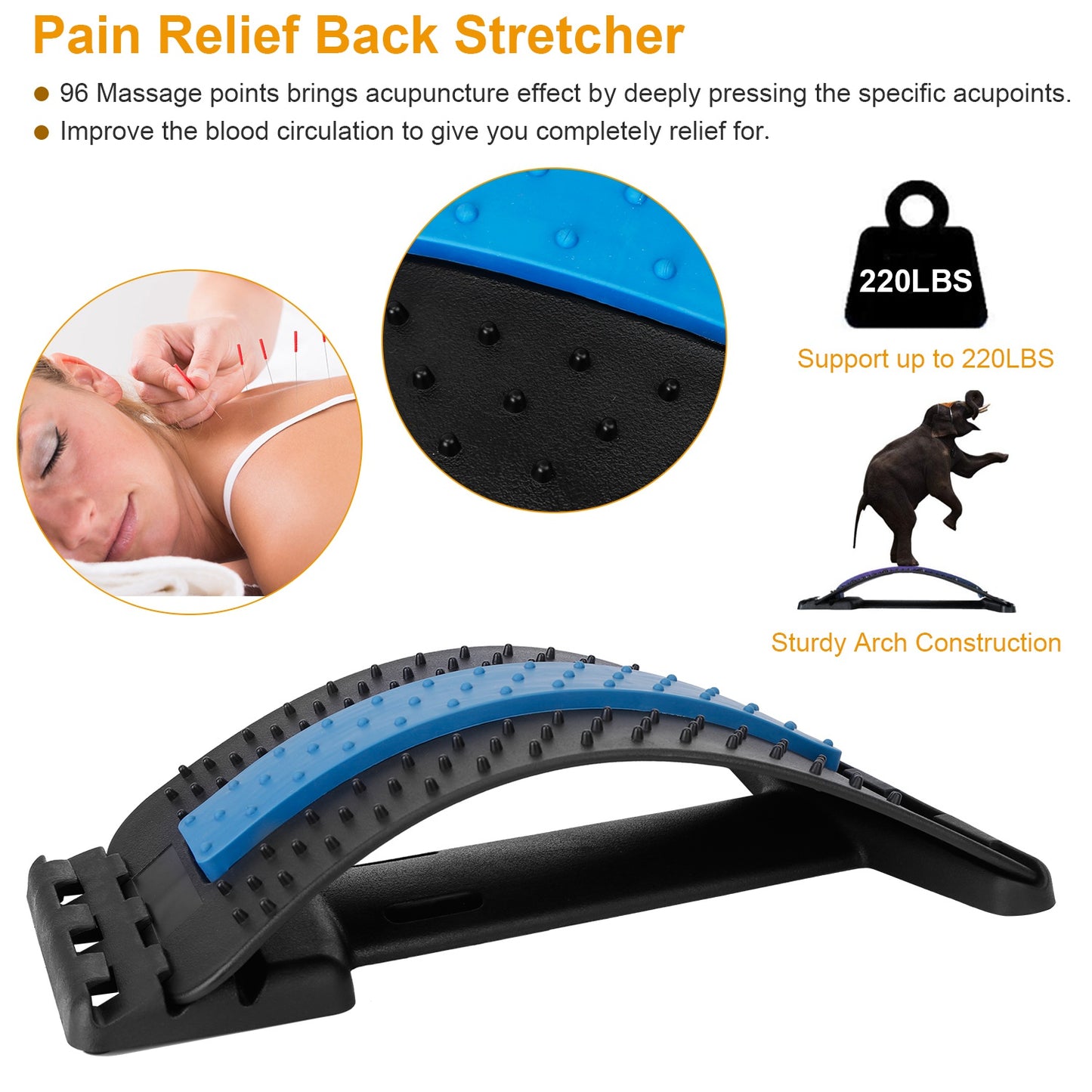 Adjustable Lumbar Back Stretching Support