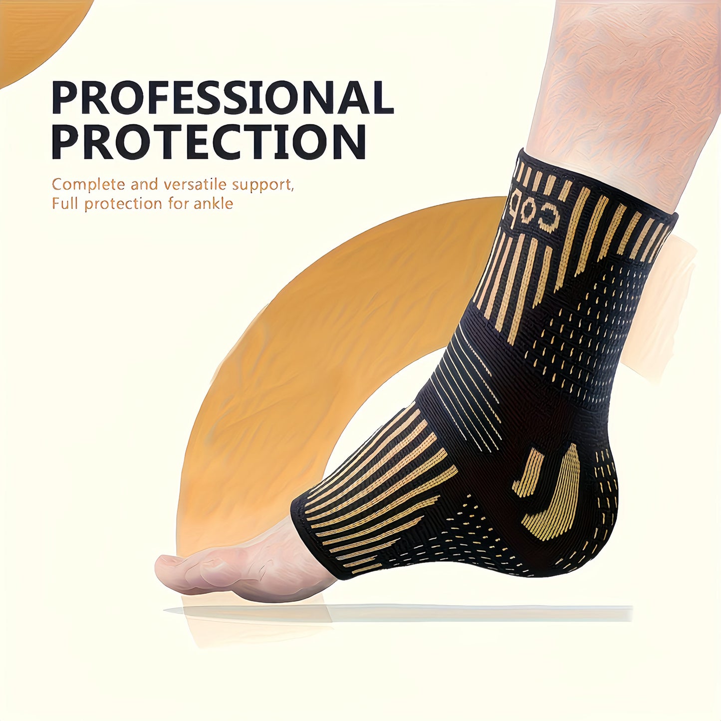 Copper Ankle Support Compression Sleeves (1 Pair)