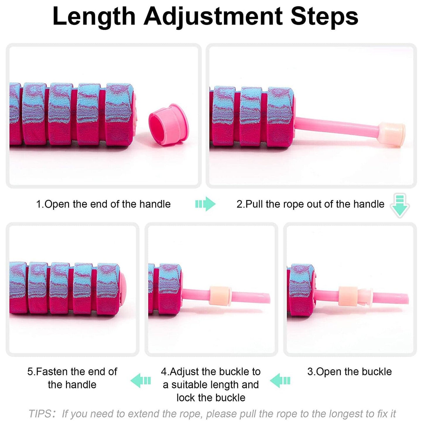 2-in-1 Adjustable Ropeless Skipping Rope with Weighted Balls