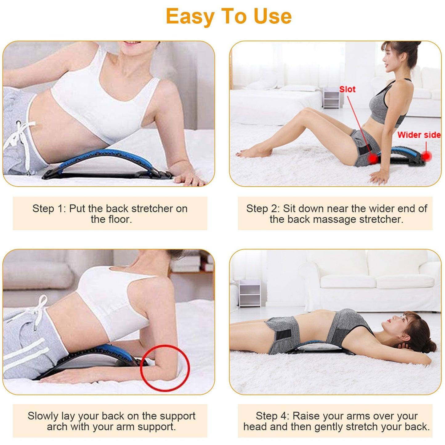 Adjustable Lumbar Back Stretching Support