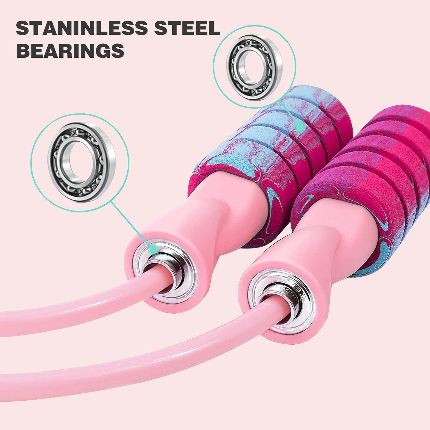 2-in-1 Adjustable Ropeless Skipping Rope with Weighted Balls