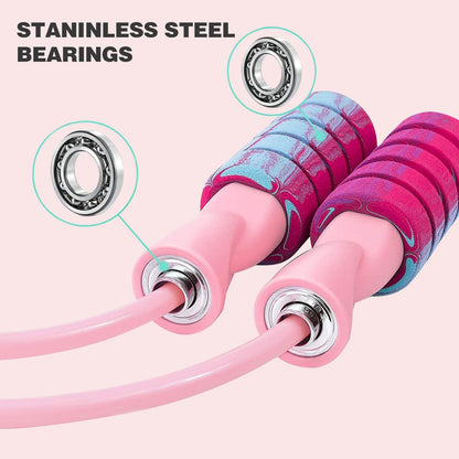 2-in-1 Adjustable Ropeless Skipping Rope with Weighted Balls
