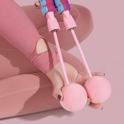2-in-1 Adjustable Ropeless Skipping Rope with Weighted Balls