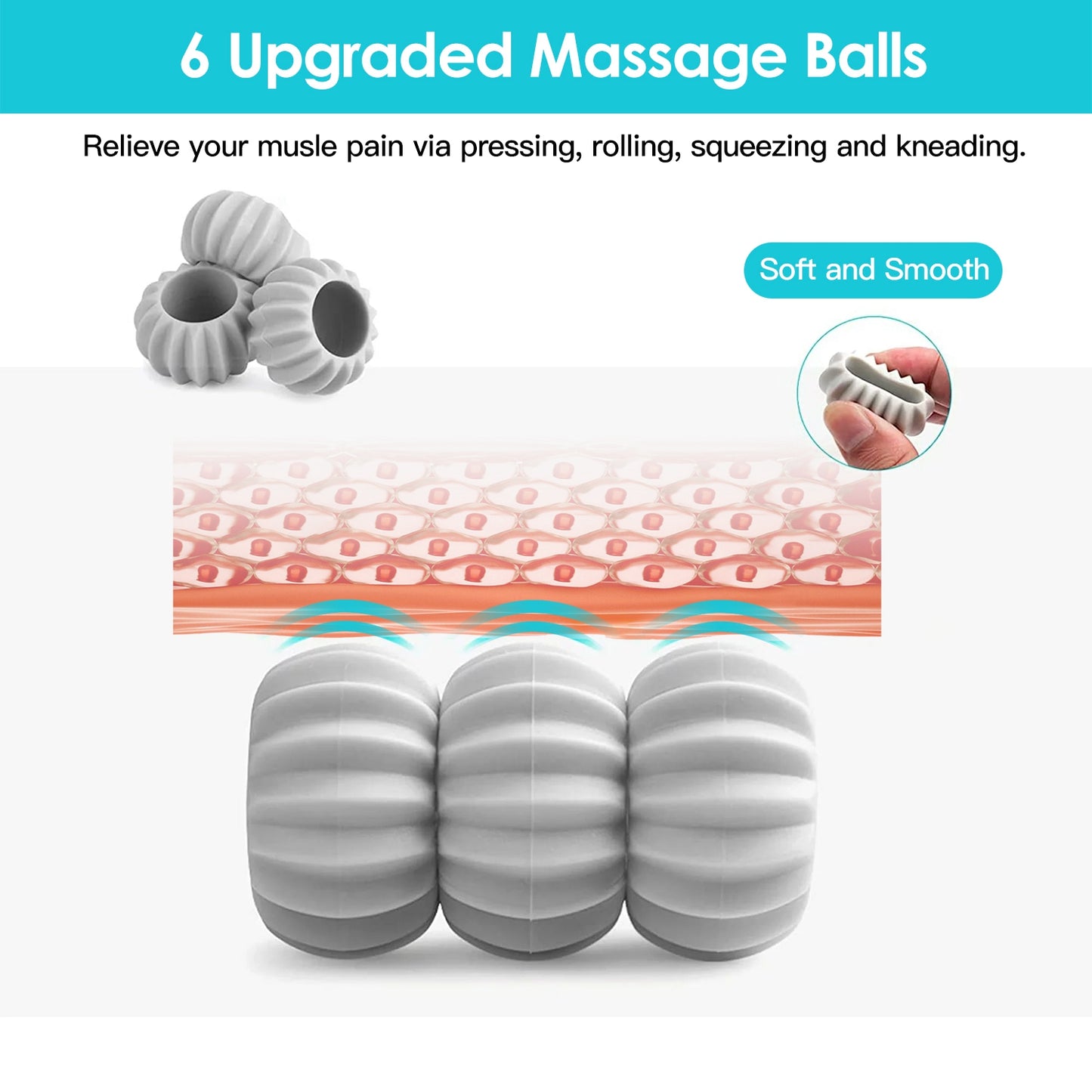 Neck Roller Massager – 360° Rotating 6-Ball Pain Relief Tool